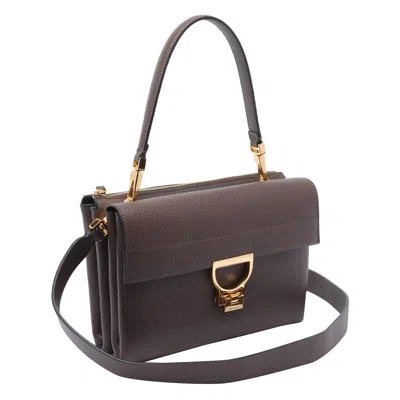 Coccinelle Double-compartment Top-handle Cross Body Bag In Brown