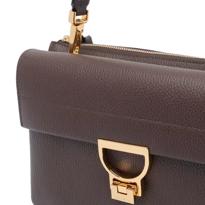 Coccinelle Double-compartment Top-handle Cross Body Bag In Brown