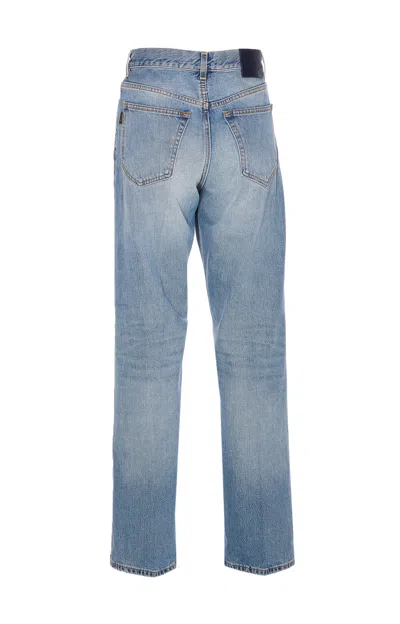 Haikure Wide Blue Washed Effect Jeans In Blue