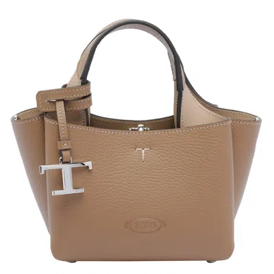 Tod's Logo-detail Leather Cross Body Bag In Brown