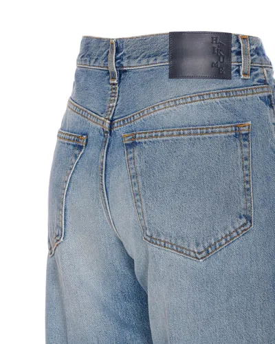 Haikure Wide Blue Washed Effect Jeans In Blue