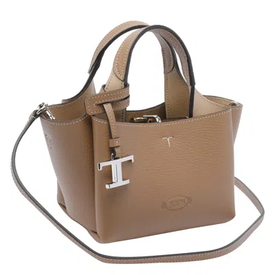 Tod's Logo-detail Leather Cross Body Bag In Brown