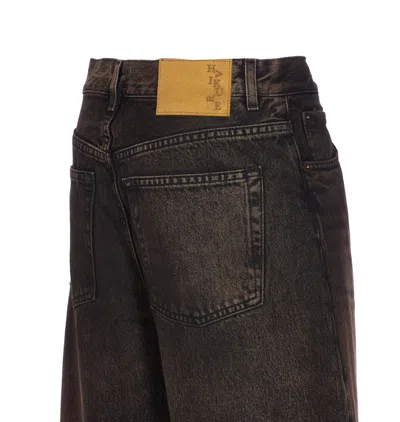 Haikure High-rise Wide-leg Jeans With Belt Loops In Brown