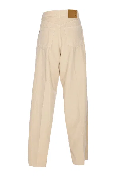 Haikure Wide Leg Trousers With Rivet Accents In Nude