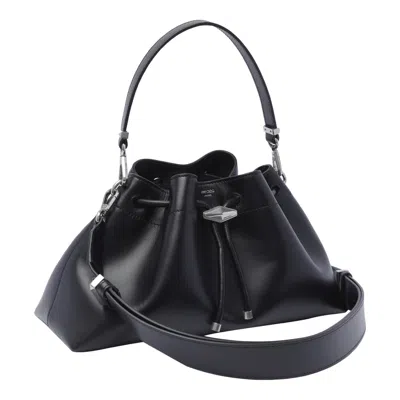 Jimmy Choo Borsa A Tracolla Bon Bon In Pelle Nera Donna