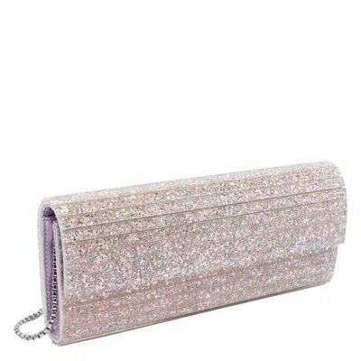 Jimmy Choo Glitter Rectangular Shoulder Bag With Removable Chain In Purple