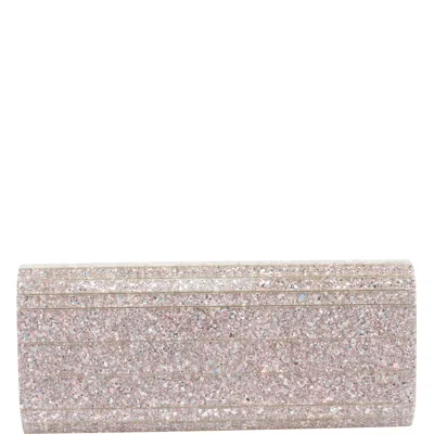 Jimmy Choo Glitter Rectangular Shoulder Bag With Removable Chain In Purple