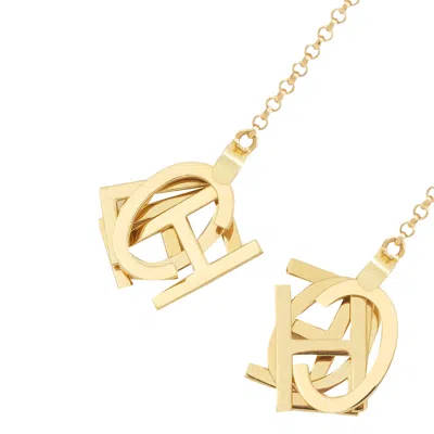 Chloé Chain And Charm Dangling Letters Earrings