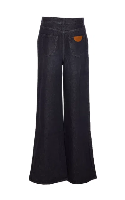 Chloé Straight Leg Trousers High Waist In Black