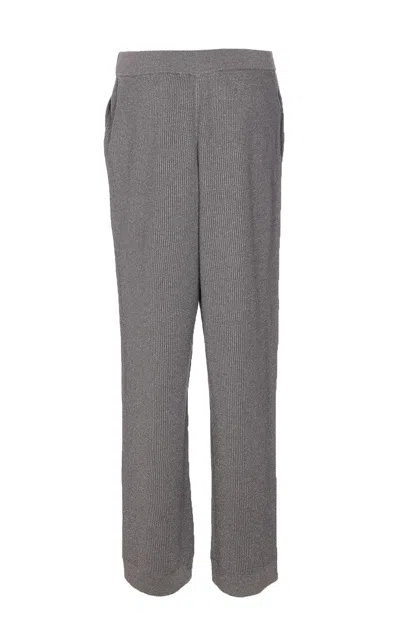 Brunello Cucinelli Ribbed Texture Elastic Waistband Shimmering Finish Trousers