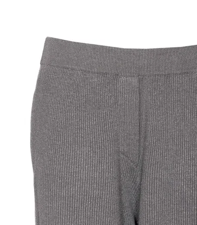 Brunello Cucinelli Ribbed Texture Elastic Waistband Shimmering Finish Trousers