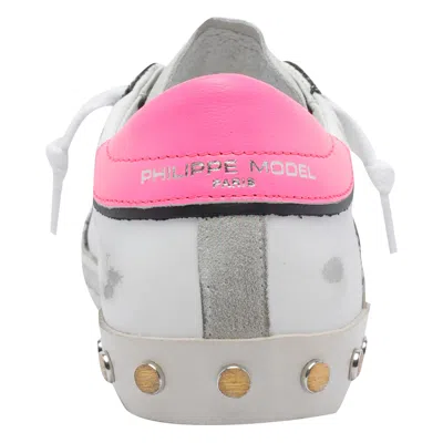 Philippe Model Shiny Low Top Sneakers With Studded Sole In Gray