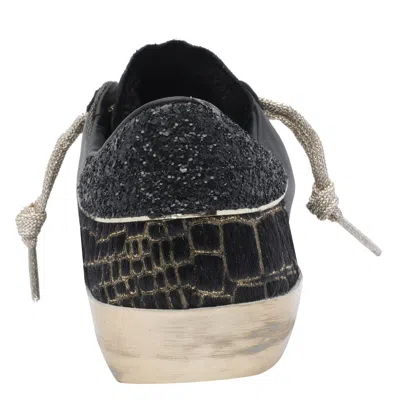 Philippe Model Shiny Leather Low Top Sneakers In Black