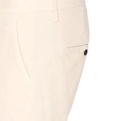 Dondup Tailored Fit Off-white Corduroy Jeans With Button Fly In Neutral