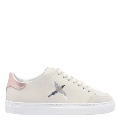 Axel Arigato Round Toe Leather Sneakers With Metallic Accent