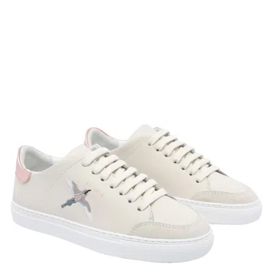Axel Arigato Round Toe Leather Sneakers With Metallic Accent