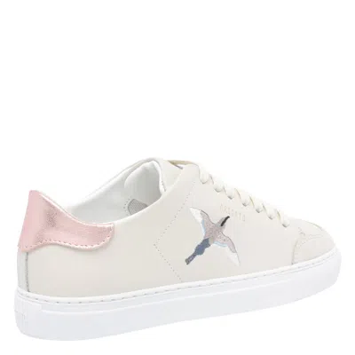 Axel Arigato Round Toe Leather Sneakers With Metallic Accent