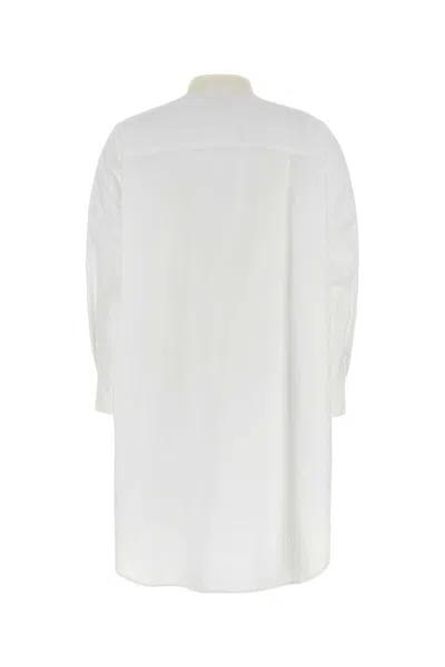 Marni Tie-neck Cotton Shirt Dress In White