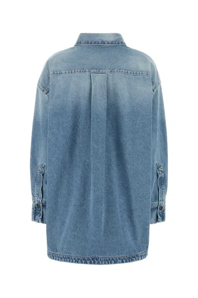 Attico Denim Oversize Shirt In Blue