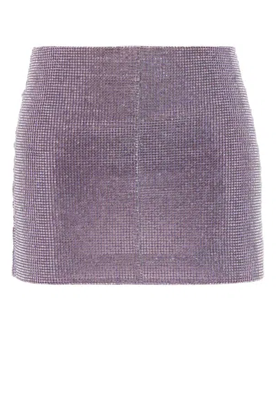 Self-portrait Self Portrait Embellished Fabric Mini Skirt In Purple