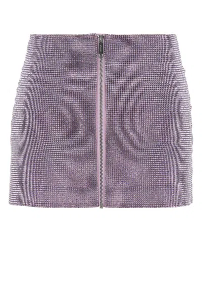 Self-portrait Self Portrait Embellished Fabric Mini Skirt In Purple