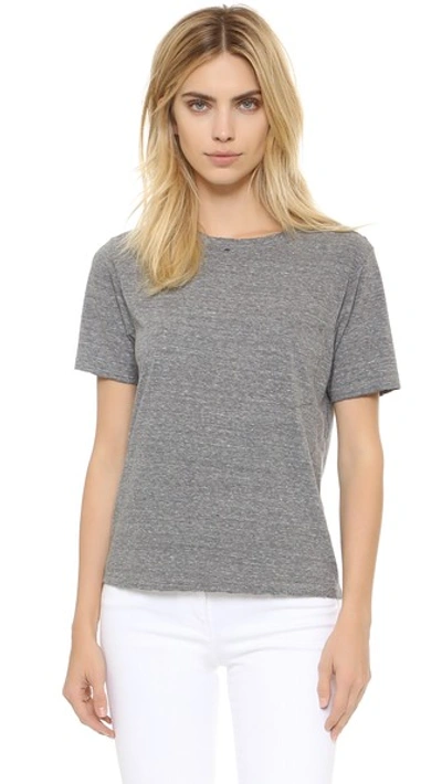 Shop Amo Tomboy Pocket Tee In Heather Grey With Destroy