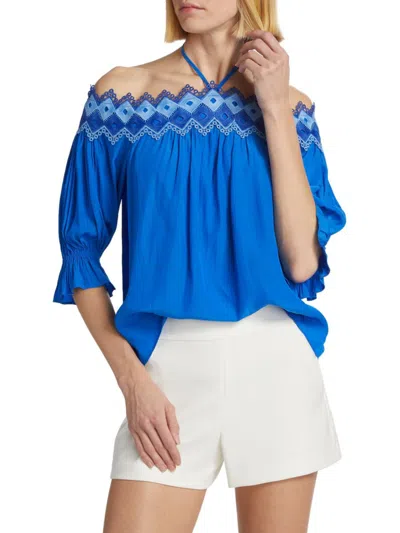 Ramy Brook Women's Laney Embroidered Off-the-shoulder Blouse