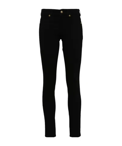 Versace Jeans Couture Logo-lettering Slim-cut Jeans In Black