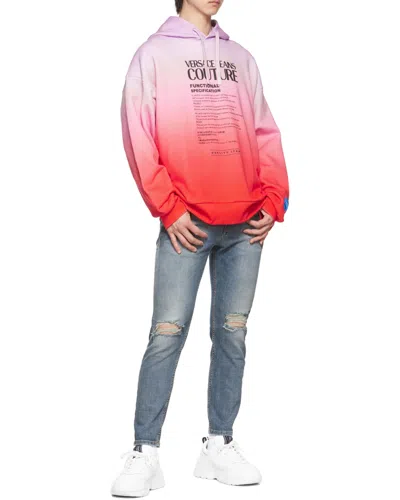 Versace Jeans Tie-dye Organic Cotton Hoodie In Multi