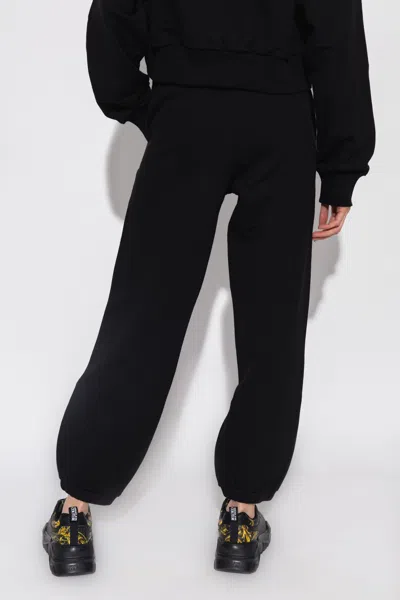 Versace Jeans Embroidered Logo Track Pants In Black
