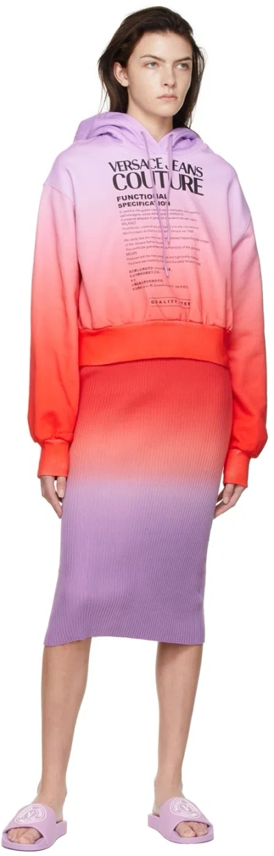 Versace Jeans Gradient-effect Certification Hoodie In Orange