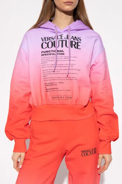 Versace Jeans Gradient-effect Certification Hoodie In Orange