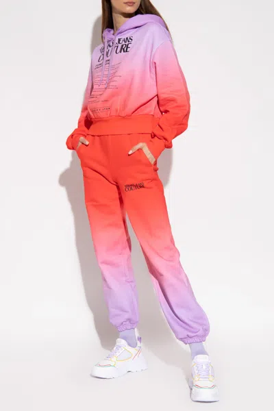 Versace Jeans Gradient-effect Certification Hoodie In Orange