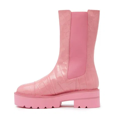 Stuart Weitzman Crocodile-effect Leather Boots