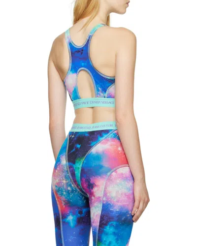 Versace Jeans Couture Abstract Print Sports Bra In Multi