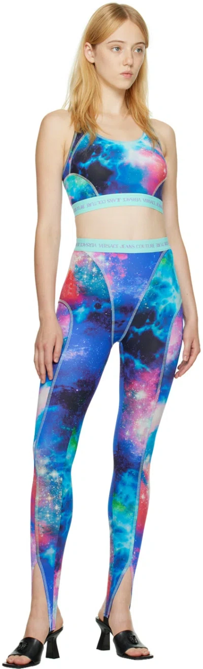 Versace Jeans Couture Abstract Print Sports Bra In Multi