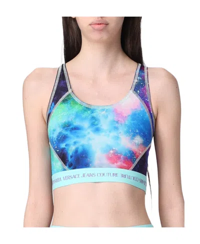 Versace Jeans Couture Abstract Print Sports Bra In Multi