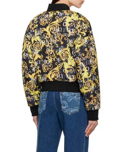 Versace Jeans Logo Pattern Double-sided Pilot Jacket In Black