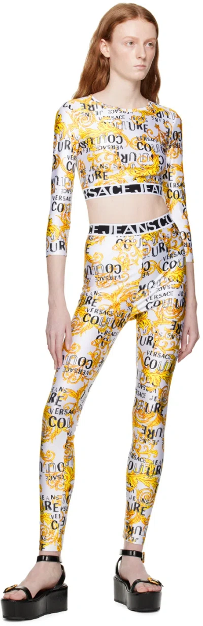 Versace Jeans Cropped All-over Logo Print Top