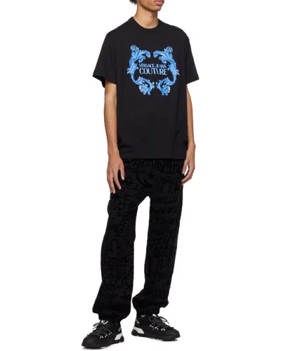 Versace Jeans Couture Logo-printed Crewneck T-shirt In Black