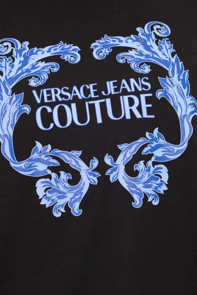 Versace Jeans Couture Logo-printed Crewneck T-shirt In Black