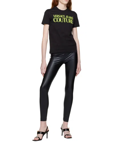 Versace Jeans Logo-waistband Leggings In Black