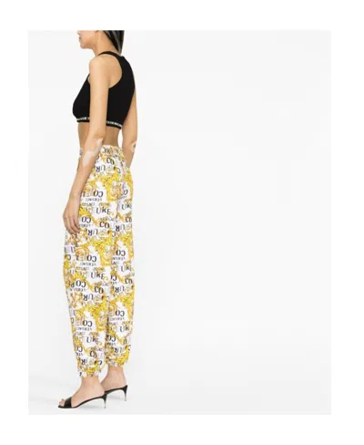 Versace Jeans Logo-print Cropped Tank Top In Black