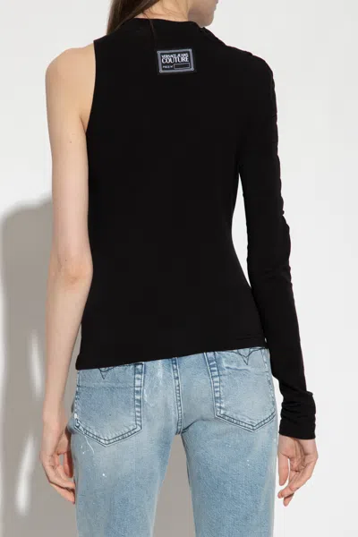 Versace Jeans One-sleeve Cut-out Detailing Top In Black