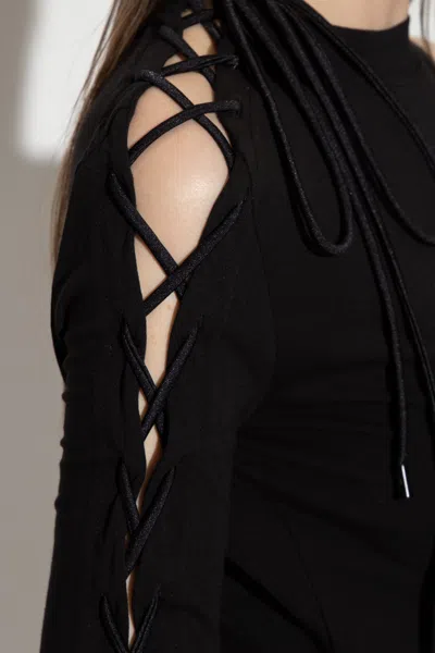 Versace Jeans One-sleeve Cut-out Detailing Top In Black