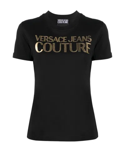 Versace Jeans Logo Print Short-sleeve T-shirt In Black
