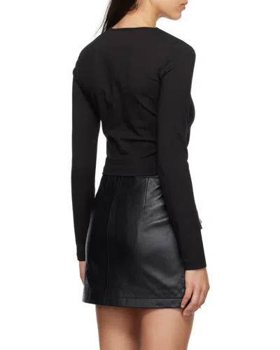 Versace Jeans Couture Logo Plaque Cut-out Top In Black