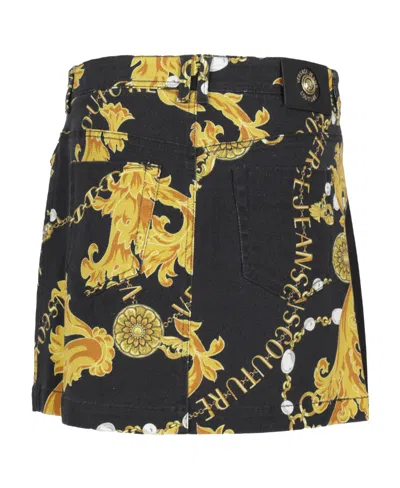 Versace Jeans Couture Logo Couture High-waist Pleated Skirt In Multi