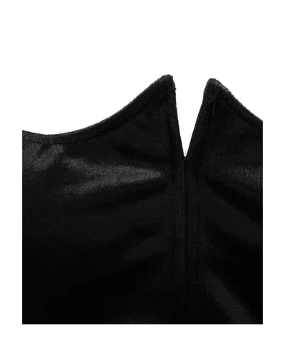Versace Suspender Long-sleeved Blouse In Black