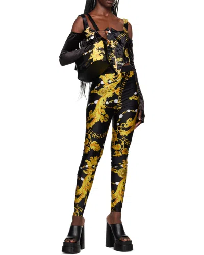 Versace Jeans Chain Couture Long-sleeved Corset In Black